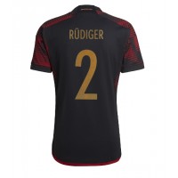 Nemecko Antonio Rudiger #2 Vonkajší futbalový dres MS 2022 Krátky Rukáv